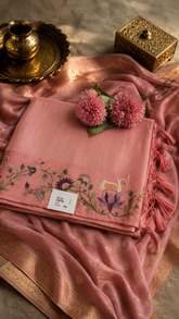 Pastel Pink Handmade Saree