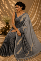 Grey Handmade Saree